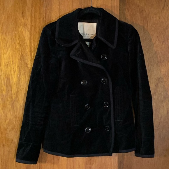 Denim & Supply Ralph Lauren Jackets & Blazers - Ralph Lauren Denim & Supply Black Velvet Pea Coat Sz SP
